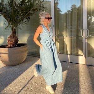 Free People Big Love Wide Leg Collared Jumpsuit